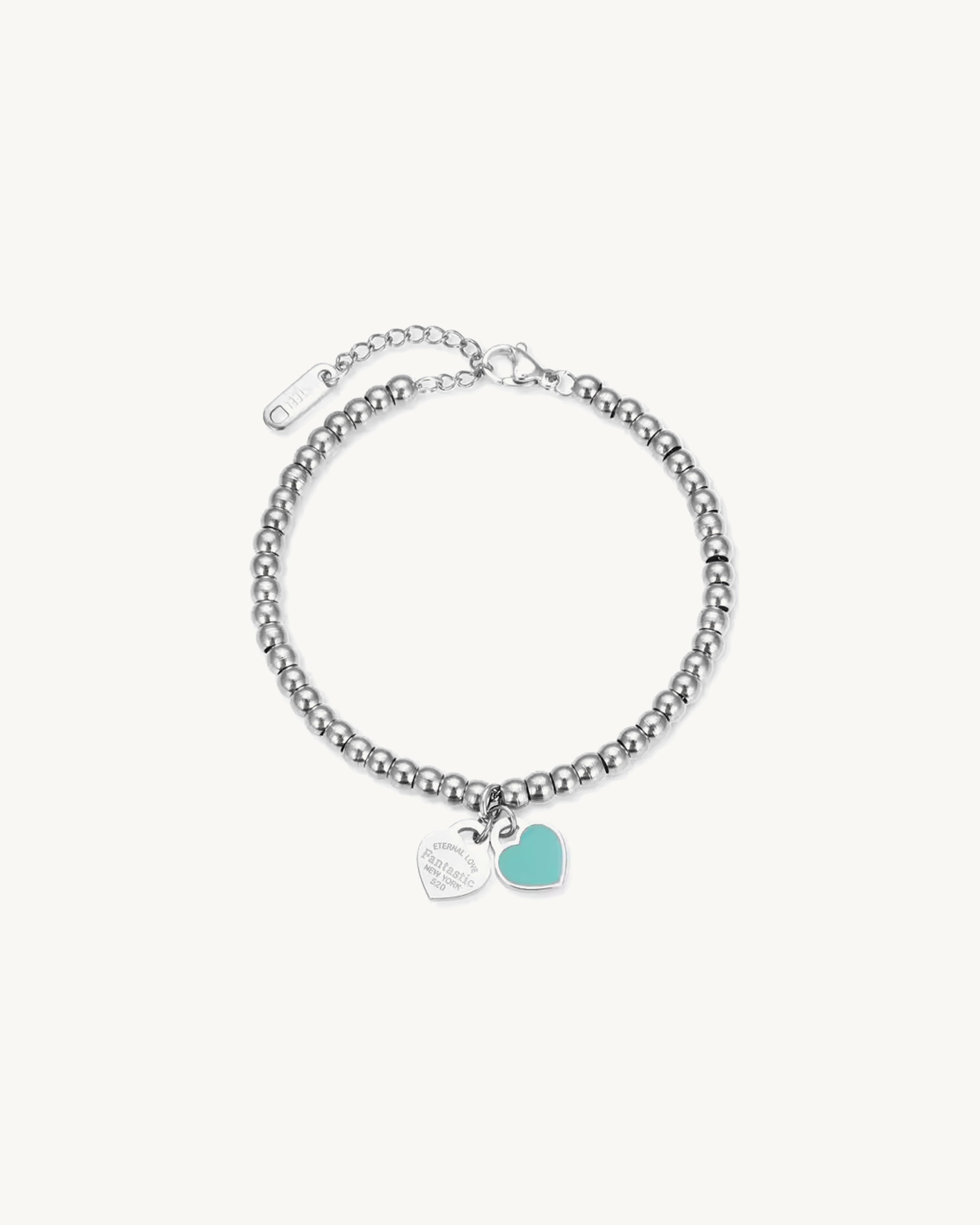 AUREUS™ Double Heart Charm Bracelet – Silver + Green