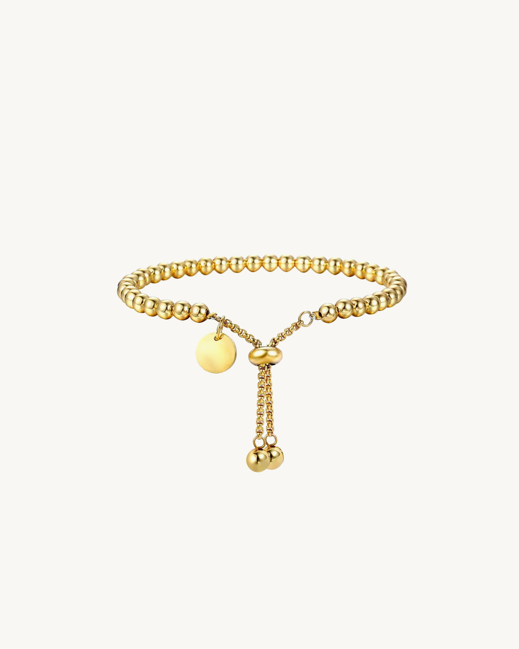 CELESTE™ Signature Beaded Slider Bracelet with Disc Charm – Gold