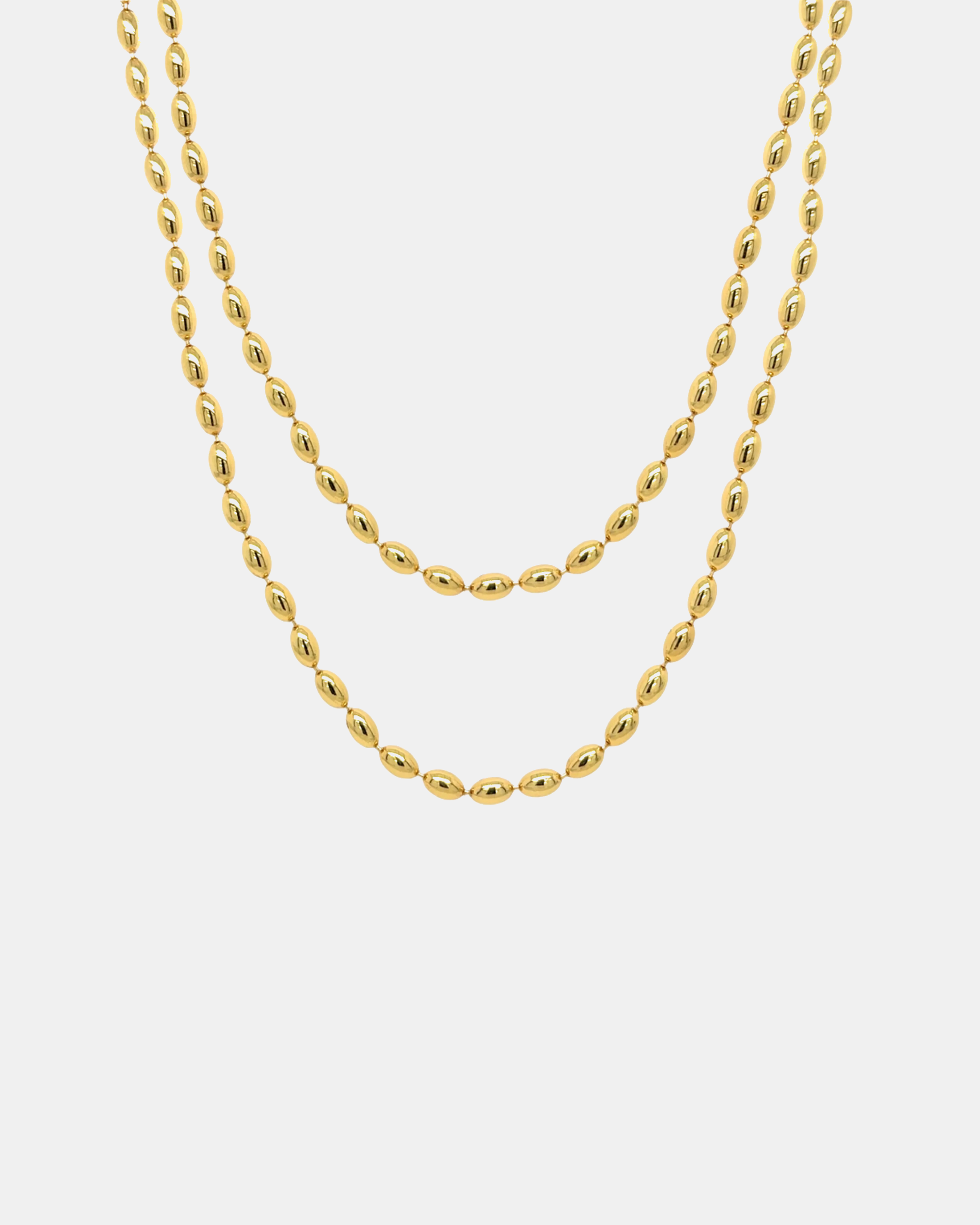 Oval Beaded Chain - Gold