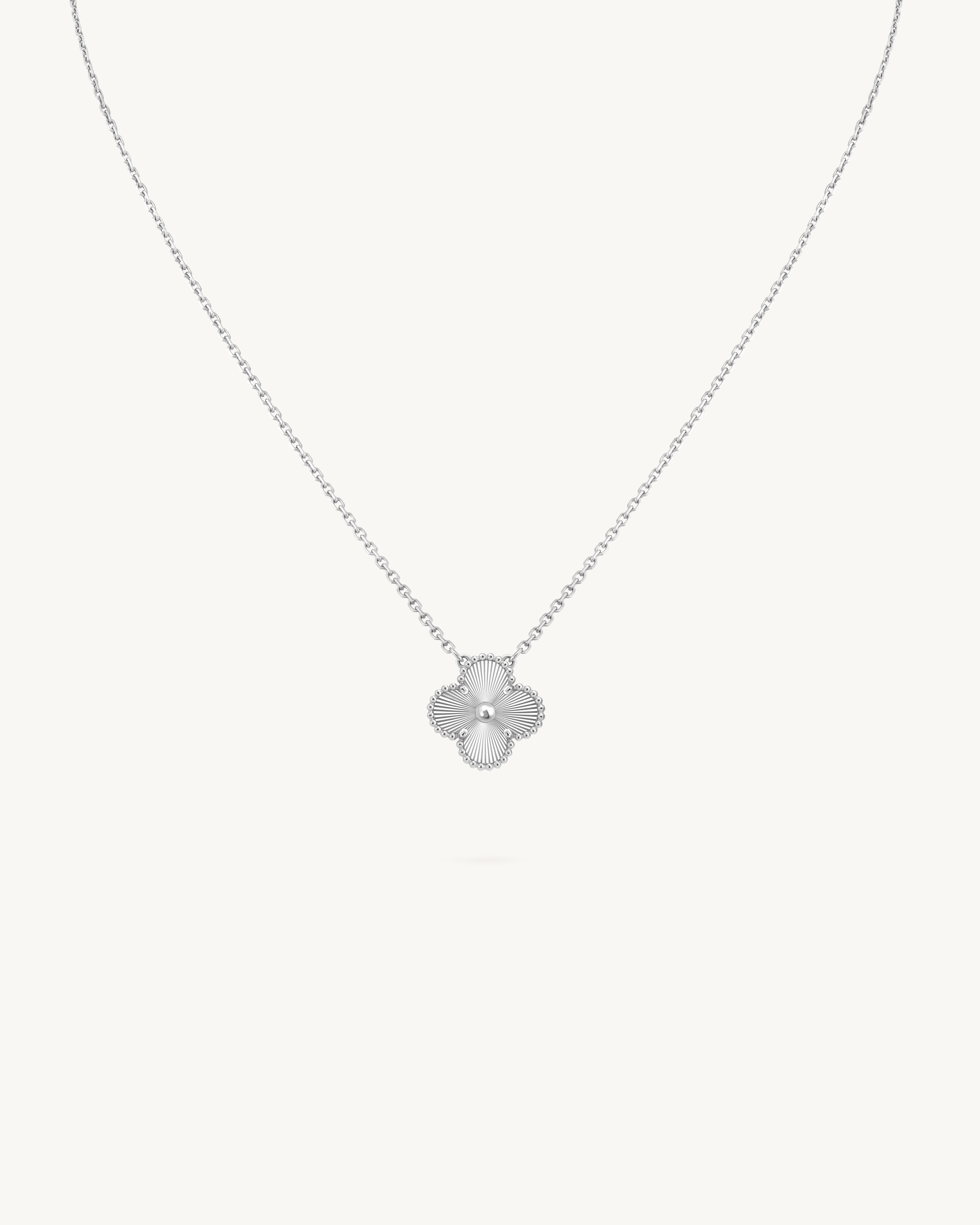 NOIR™ Clover Cable Chain Necklace - Silver