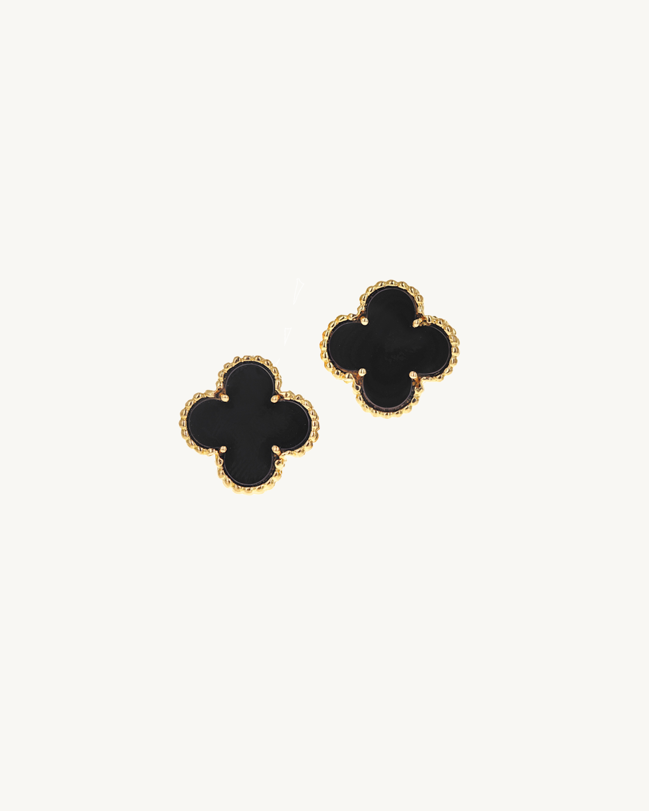 NOIR™ Clover Stud Earrings - Black