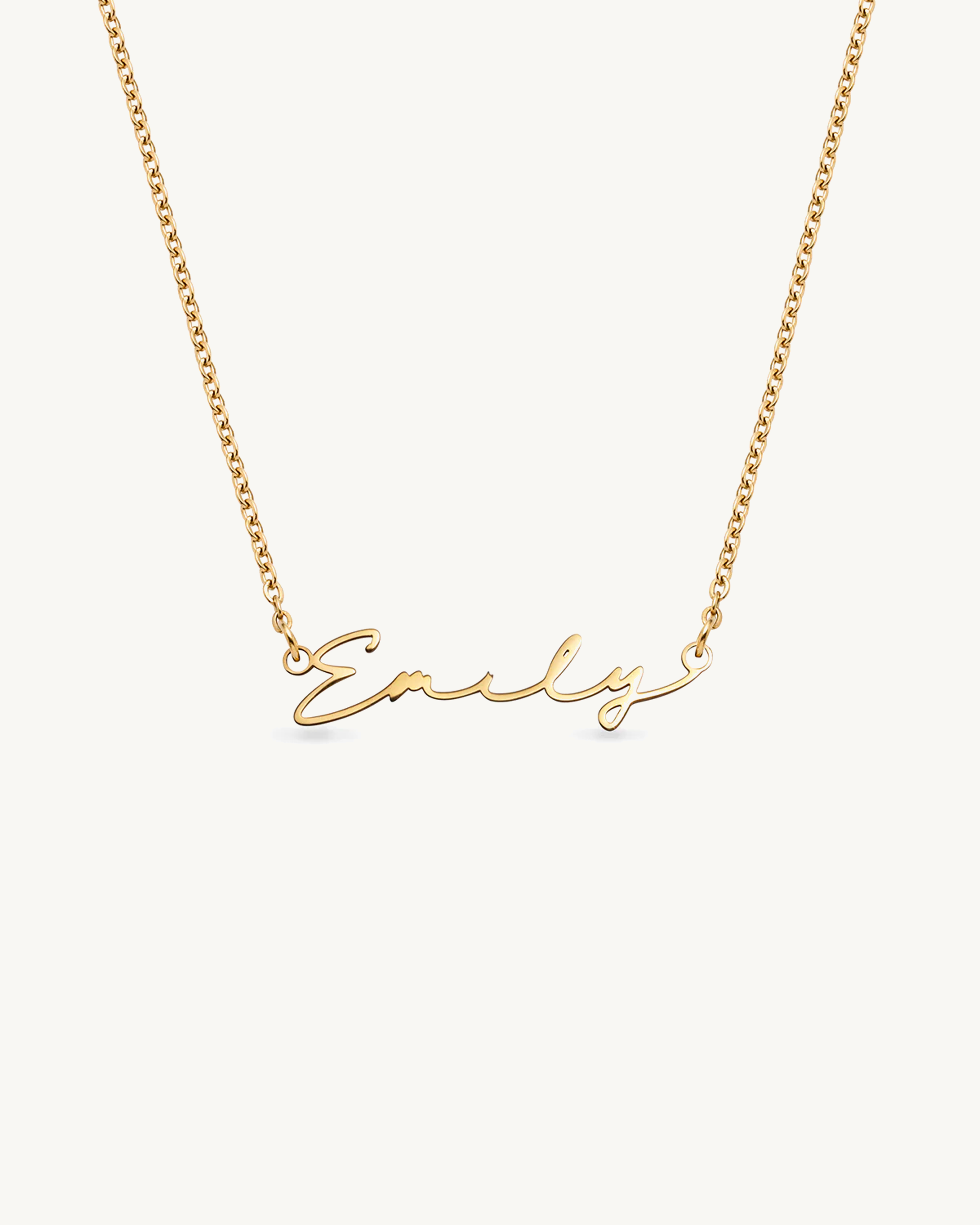 Personalized Name Pendant Chain Necklace - Gold