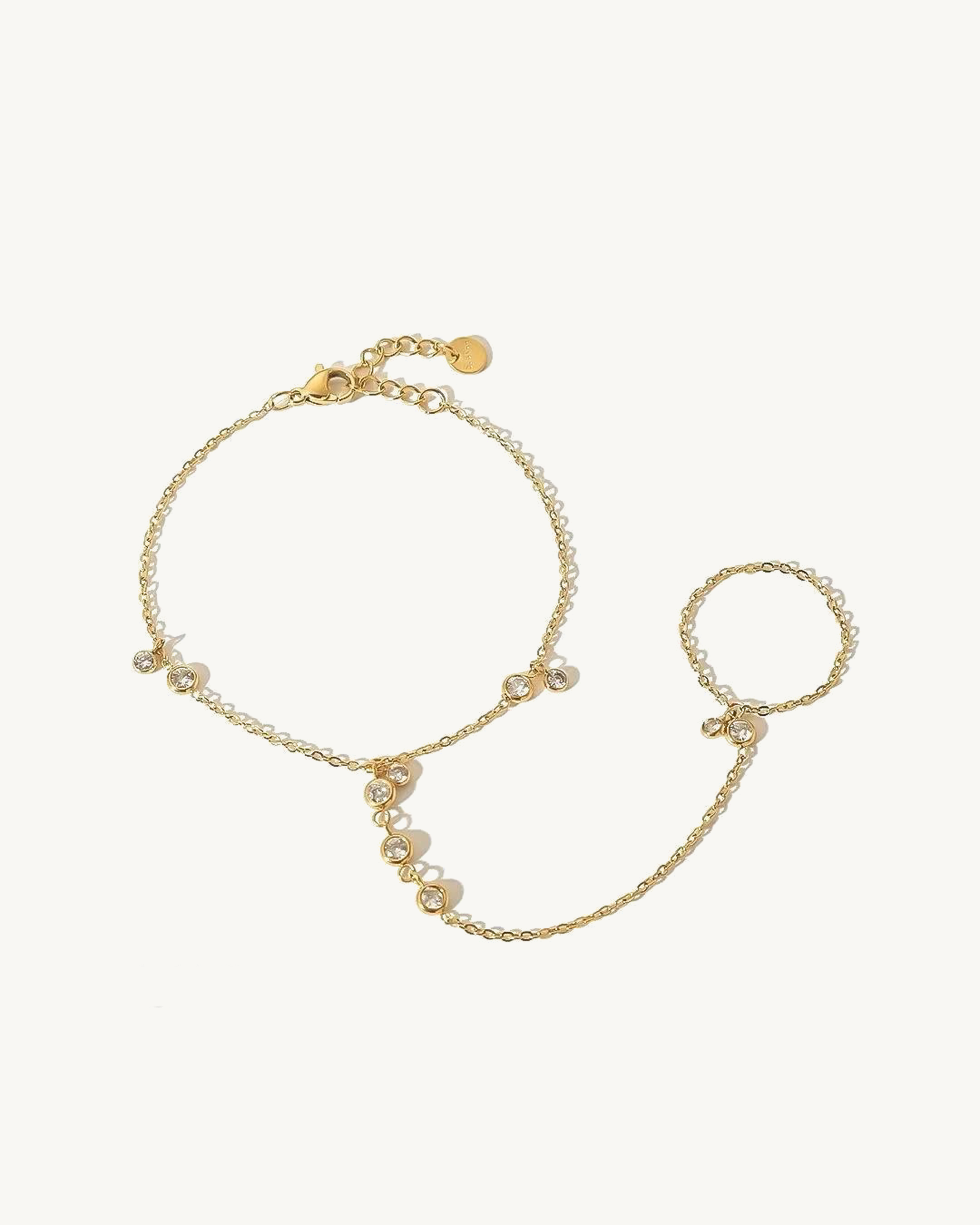 LUMIÉRE™ Halo Hand Chain Bracelet – Gold