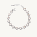 LUMIÉRE™ Heart Zirconia Stones Chain Bracelet - Silver