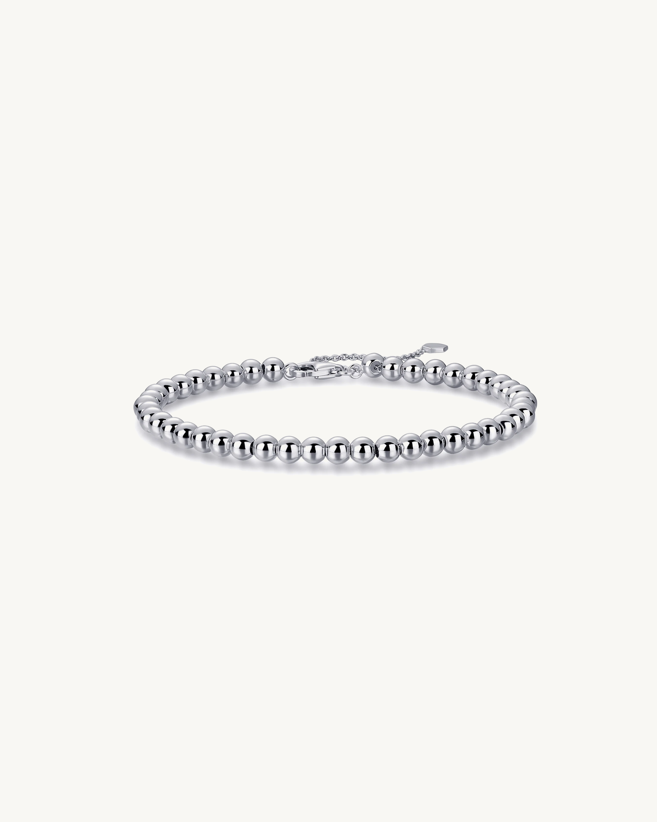 CELESTE™ Signature Beaded Slider Bracelet – Silver