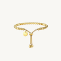 CELESTE™ Signature Beaded Slider Bracelet with Disc Charm – Gold