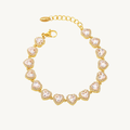 LUMIÉRE™ Heart Zirconia Stones Chain Bracelet - Gold