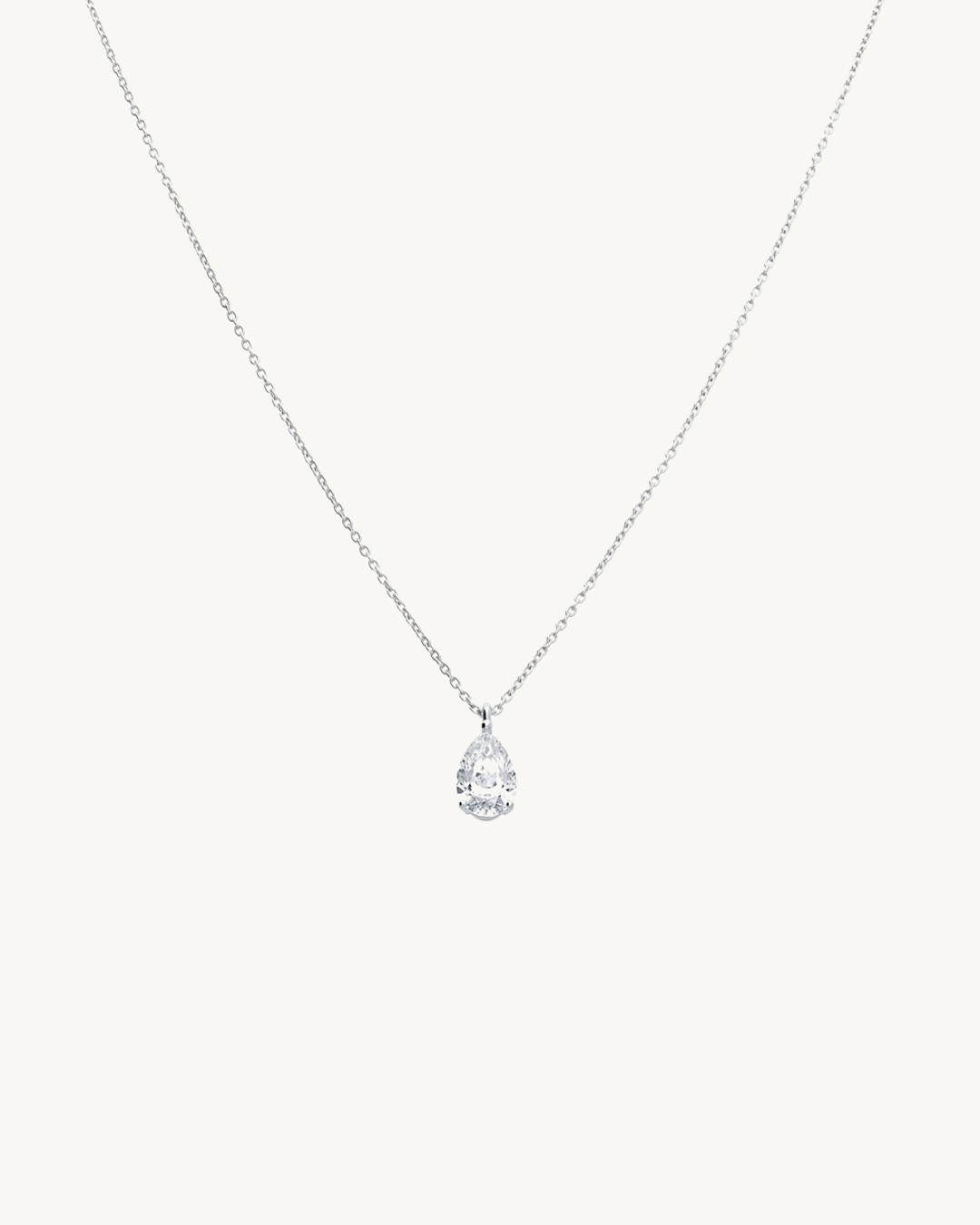 Teardrop Crystal Charms - Silver