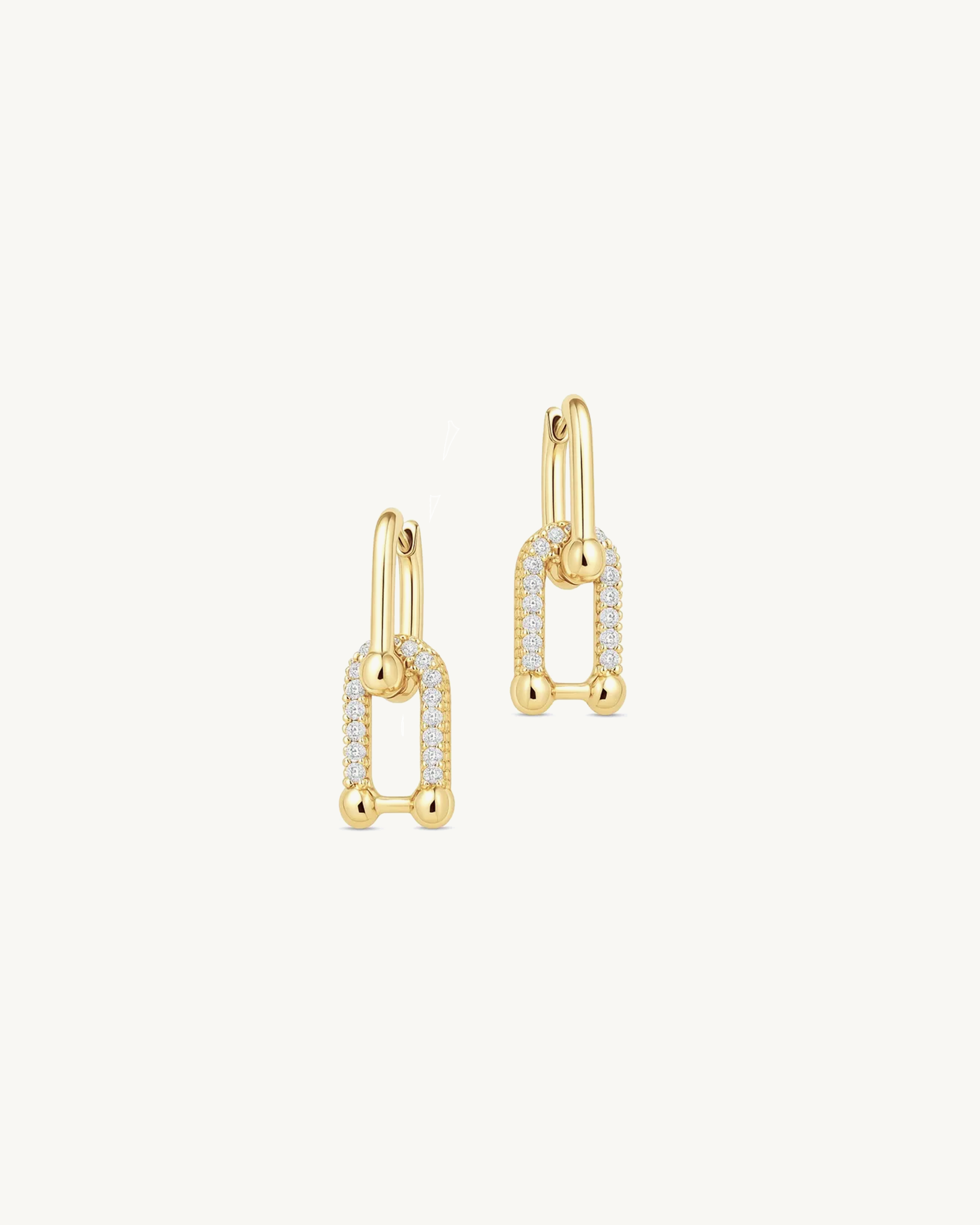 CELESTE™ Cubic Zirconia Double Hoops Earrings - Gold