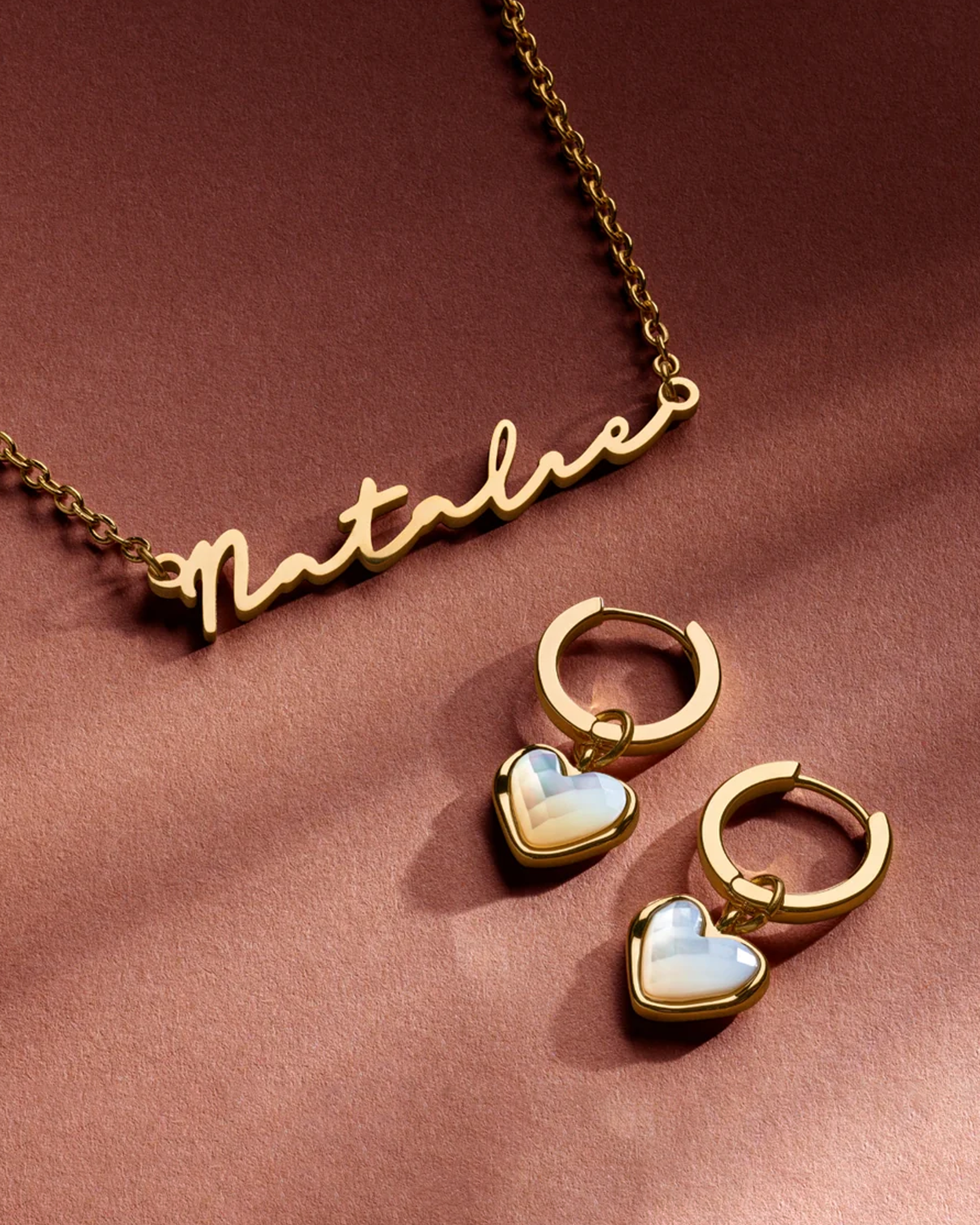 Personalized Name Pendant Chain Necklace - Gold