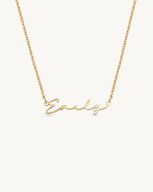 Personalized Name Pendant Chain Necklace - Gold