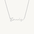 Personalized Name Pendant Chain Necklace - Silver
