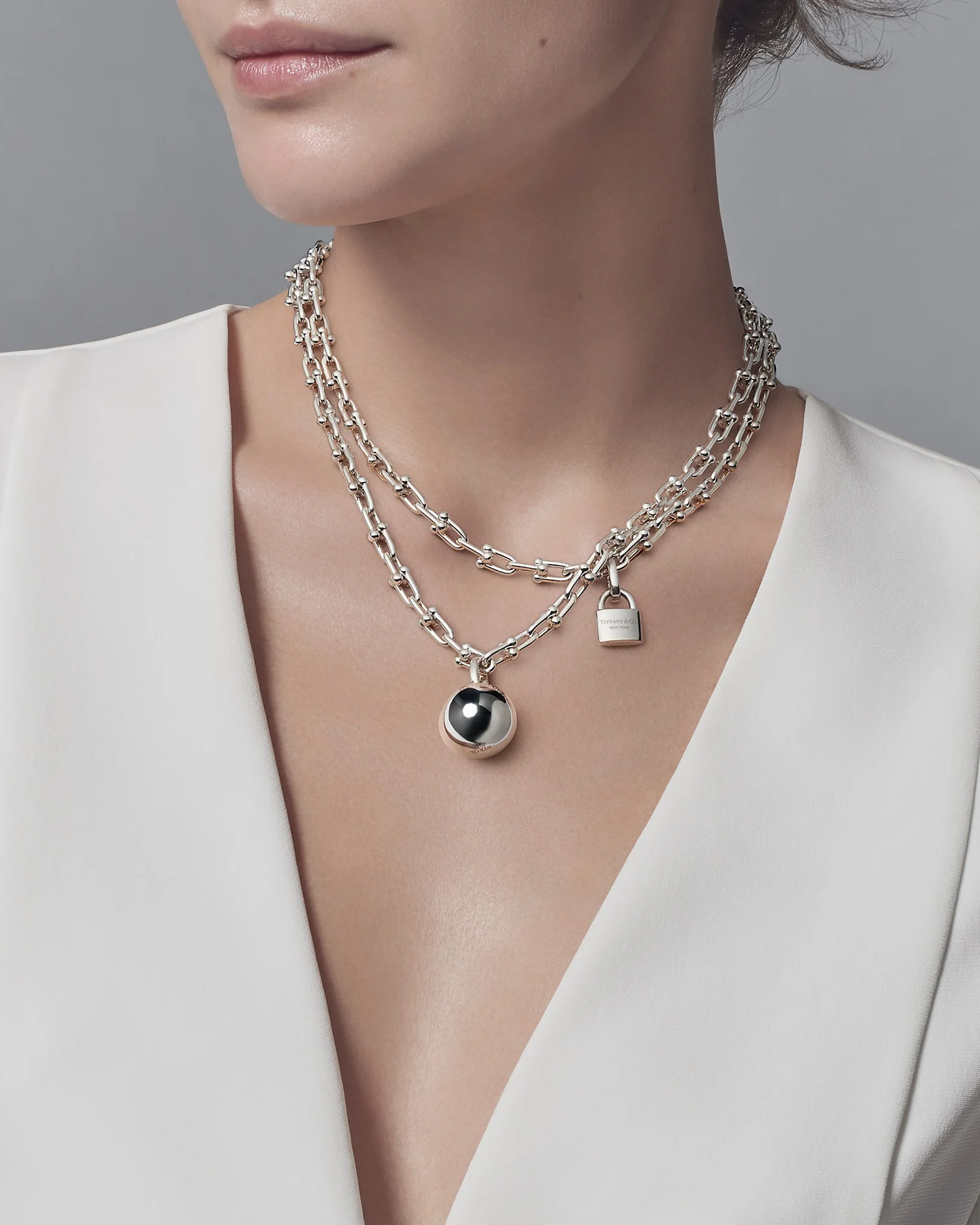 CELESTE™ Elongated Link Necklace - Silver