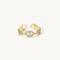 LUMIÉRE™ Pave Zirconia Stones Statement Ring - Gold