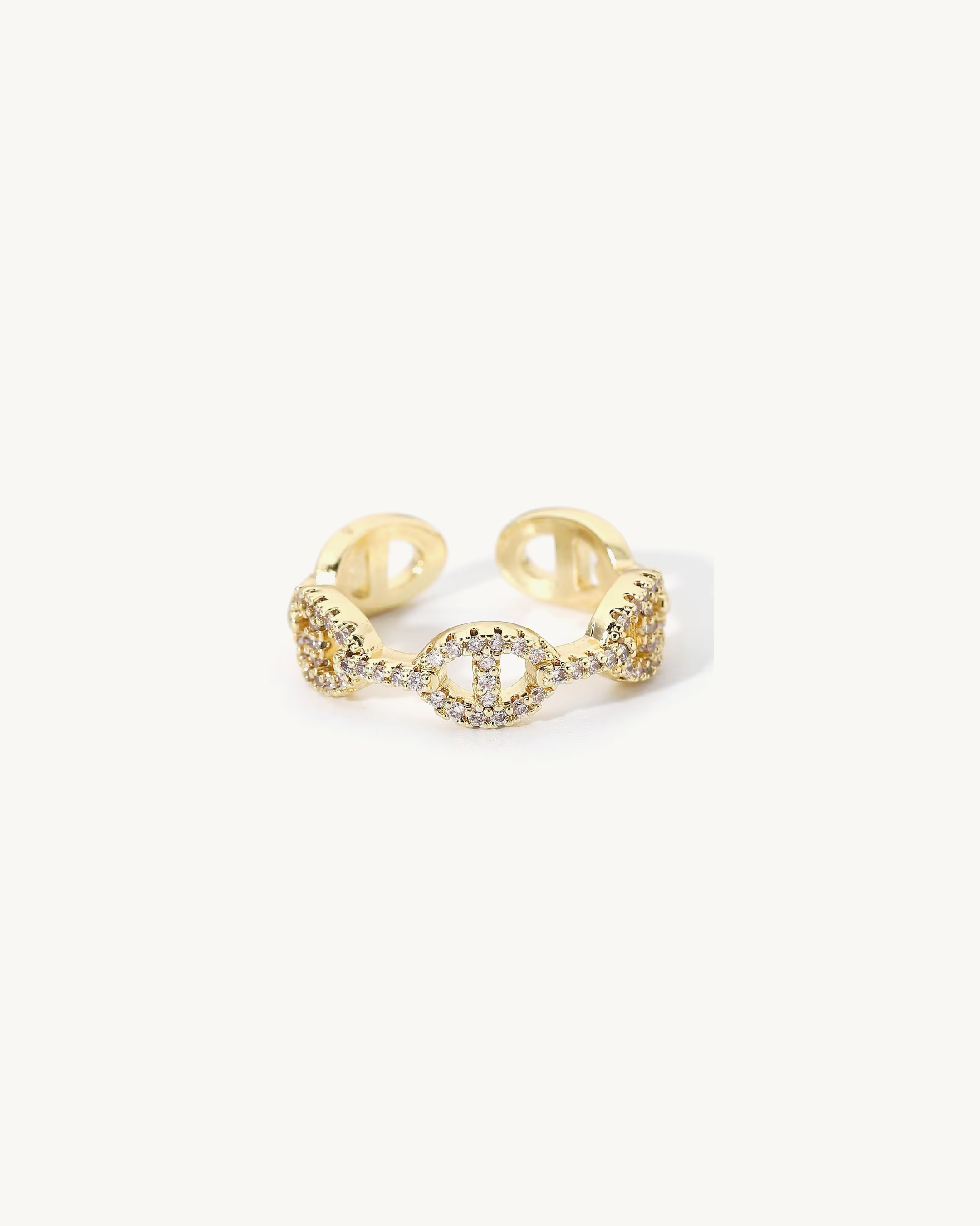 LUMIÉRE™ Pave Zirconia Stones Statement Ring - Gold