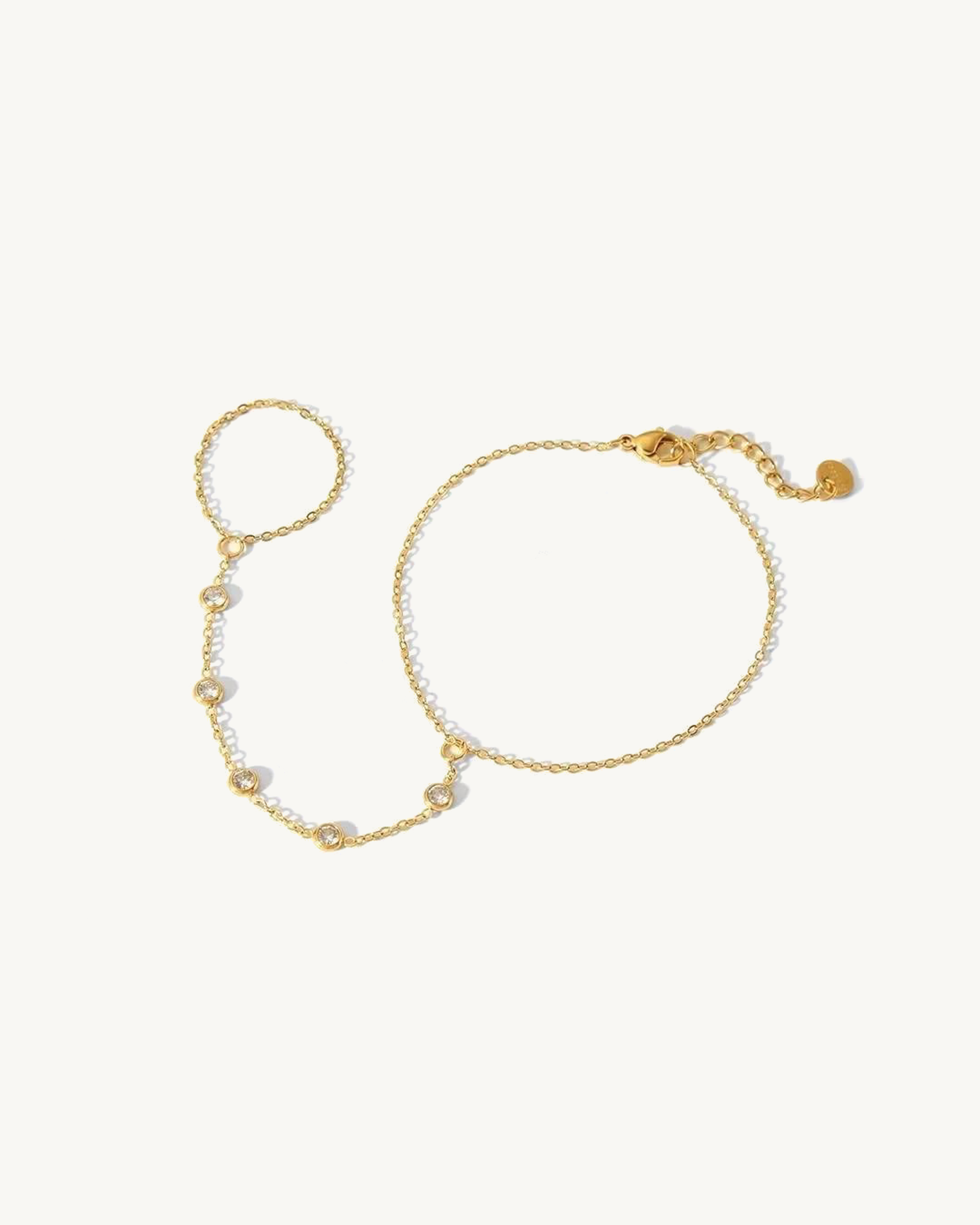 LUMIÉRE™ Halo Hand Chain Bracelet 18cm – Gold
