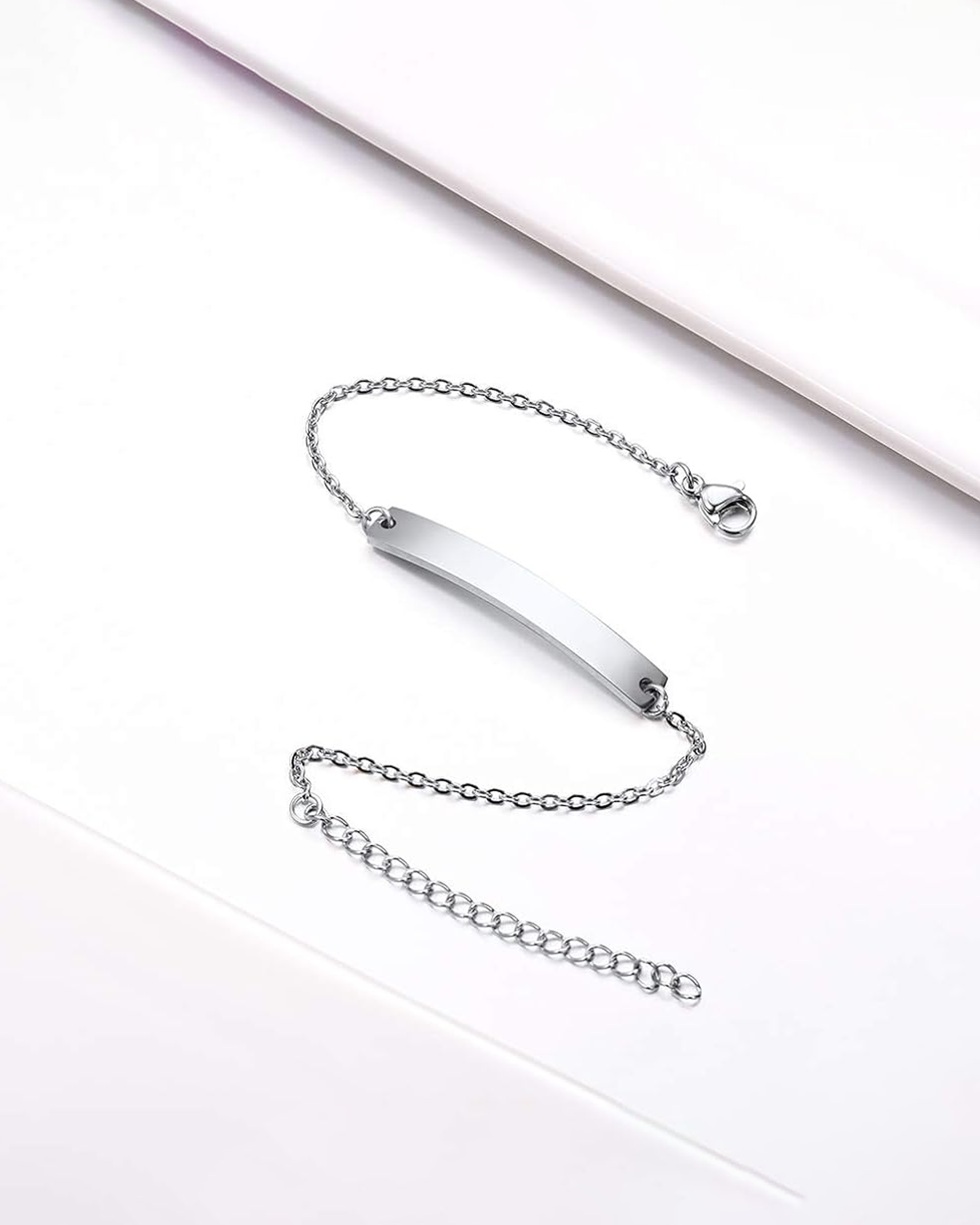 NEXUS™ Custom Engraved Cable Chain Bracelet – Silver